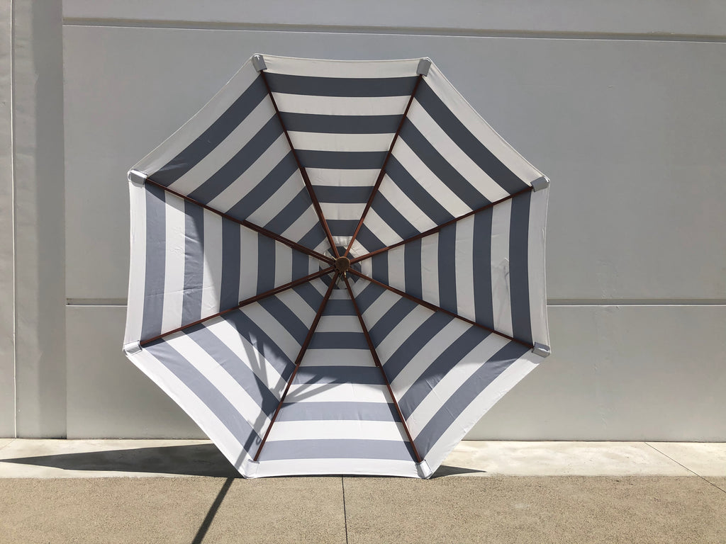 9ft Market Patio Umbrella 8 Rib Replacement Canopy Navy Blue Cabana Stripe