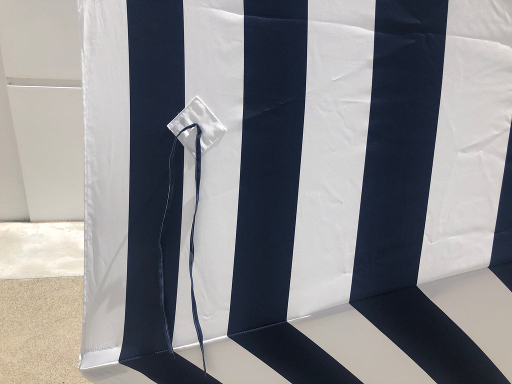 9ft Market Patio Umbrella 8 Rib Replacement Canopy Navy Blue Cabana Stripe