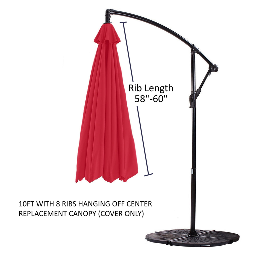 Replacement Umbrella Canopy for 10ft 8 rib hanging market Outdoor Patio Shades Ribs length 58" to 60" (Canopy Only)